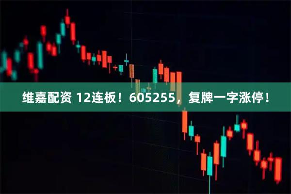 维嘉配资 12连板！605255，复牌一字涨停！